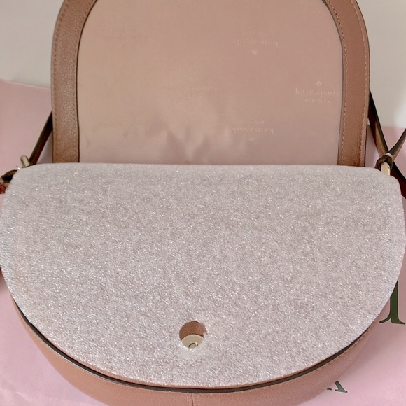 ❌SOLD ❌♠️ Kate Spade Luna Crescent Flap Crossbody Bag Leather Warm Gingerbread - Picture 10 of 13